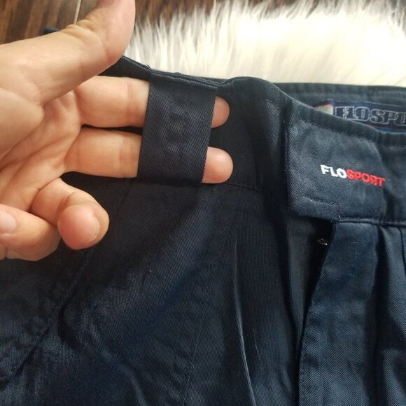 Flosport Navy Blue Work Pants Flap Zipper Front Deep Pockets Belt Loop - Picture 7 of 14